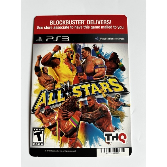 Other - WWE All-Stars PS3 Blockbuster Store Promo Display Card ONLY Hulk Hogan